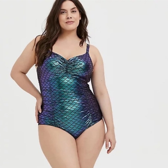 torrid Other - TORRID Green Iridescent Mermaid Everyday
Wire-Free One-Piece Swimsuit